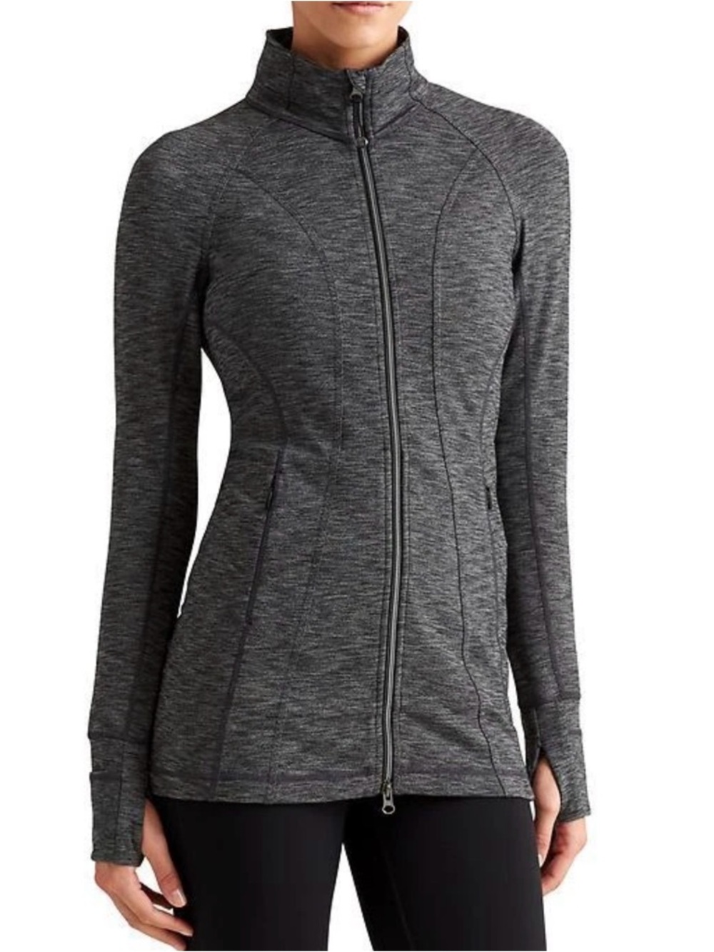 Athleta CYA Hope Jacket 2 Gray Heather Size Medium Med